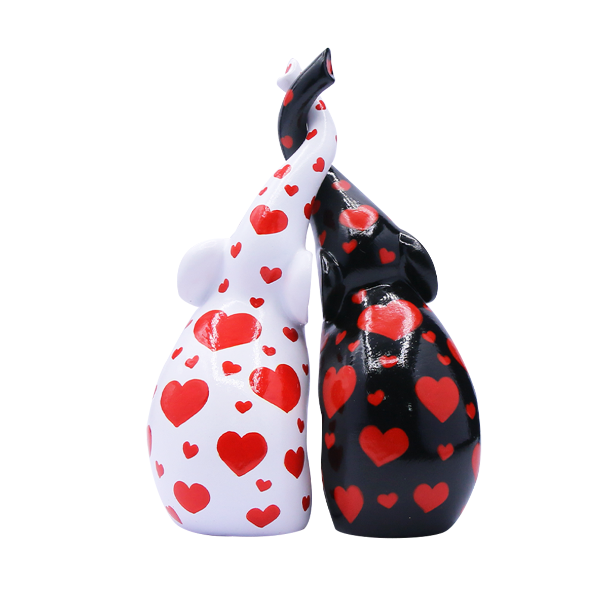 ONE Black & White Elephant with Red Heart