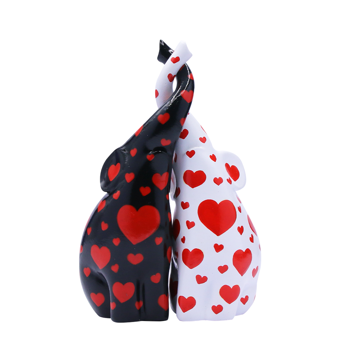 ONE Black & White Elephant with Red Heart